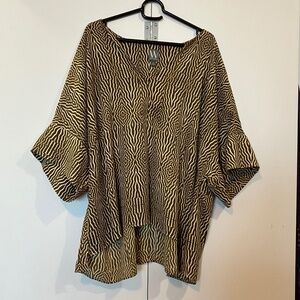 Worthington Women’s Blouse – Animal Print, Flowy Tunic Style